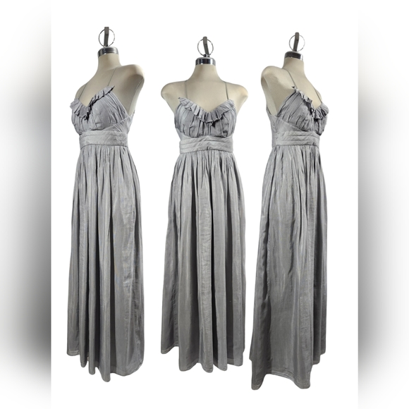 Luxury Designer Summer Maxi dress Gray Moda International size 4 - Picture 1 of 9